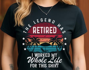 The Legend Has Retired PNG | Funny Retirement Quote Design | Vintage Sunset Palm Tree Digital Art | Retired Life Sublimation