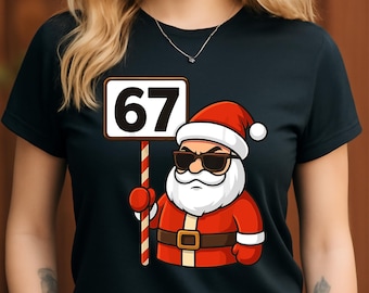 Camiseta navideña con el divertido Papá Noel '67' PNG (descarga digital)