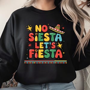 No Siesta Let’s Fiesta PNG – Cinco de Mayo Sublimation File – Colorful Mexican Party Clipart for T-Shirts