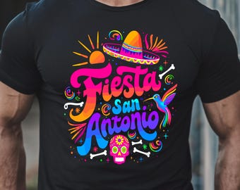 Fiesta San Antonio PNG – Kolorowy meksykański klipart z imprezą (pobieranie cyfrowe)
