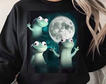Three Frog Moon Shirt, Funny Meme, Frogcore Tee