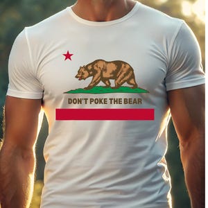 Don’t Poke The Bear PNG, Funny California Flag Parody Digital Download, Grizzly Meme Clipart, Political Humor Bear Design