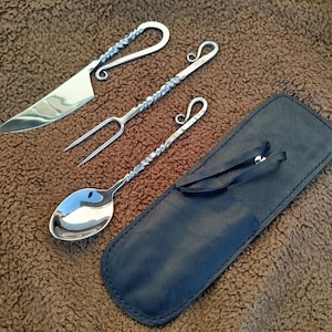 12 PCs Hand Forged Medieval Cutlery Set – Viking Fork Spoon and Knife – Viking Utensils for Feasts & Reenactments, Gifts, Larp,Cosplay,Decor