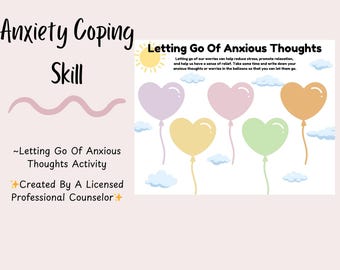 Anxiety Relief Worksheet: Printable Mindfulness Exercise (Digital Download)