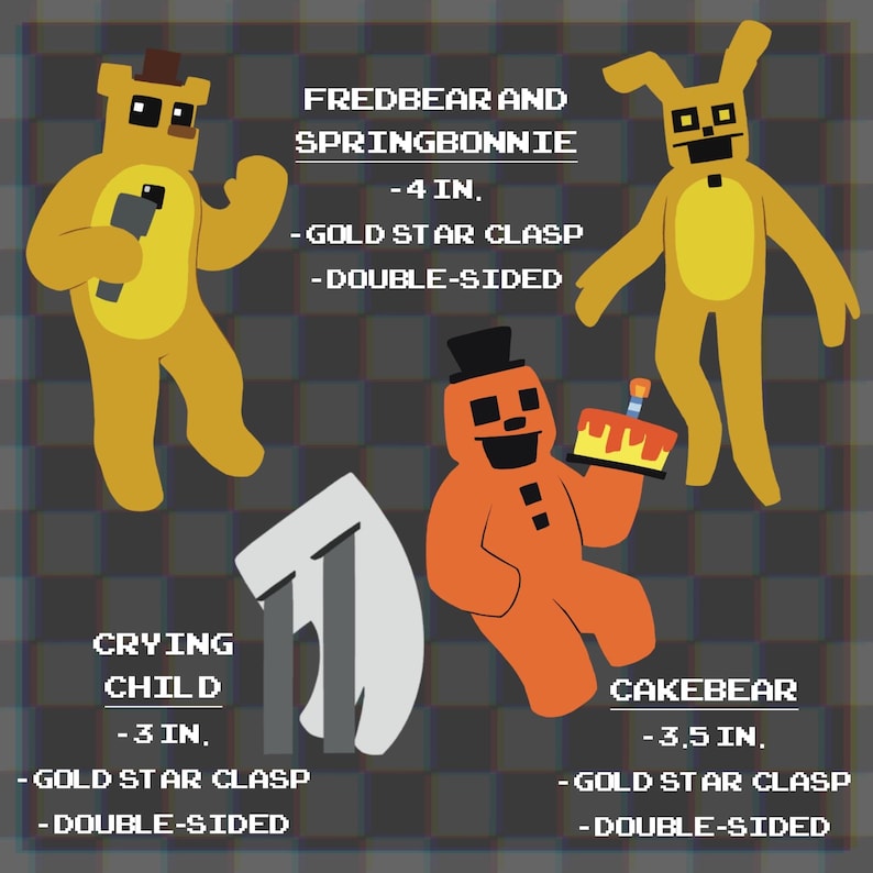 Fnaf 8-bit Sprite Keychains! (WAVE 2) - Etsy
