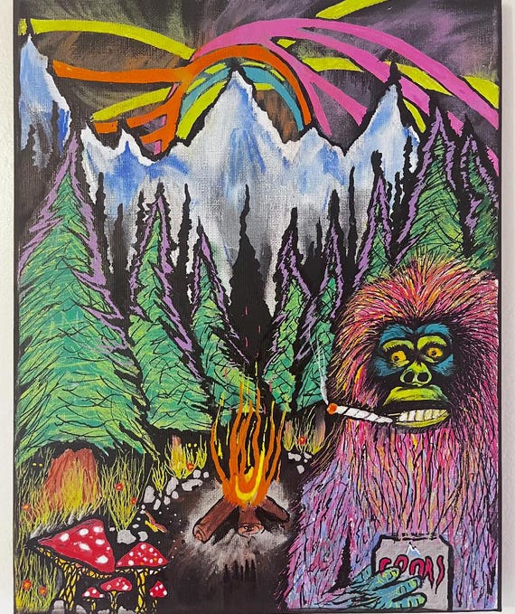 SOLDDDDD ** Hand Made Painting Sasquatch - Etsy display picture 2
