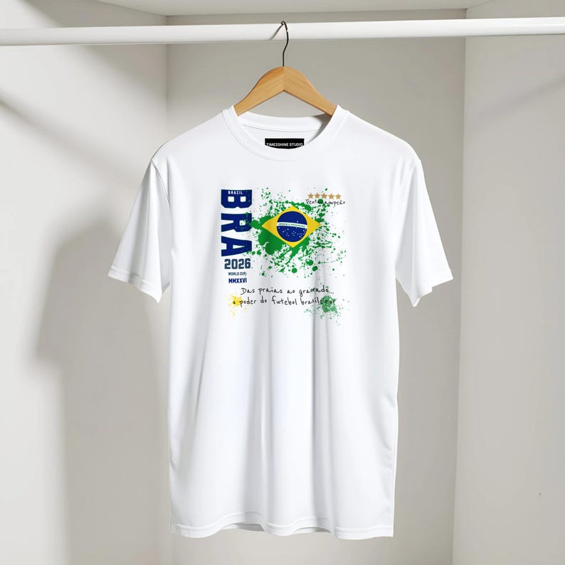 World Cup | Personalized Brasil T-Shirt | Graphic Tee | Casual Outfit Top | Gift | Unisex Football Apparel image 4