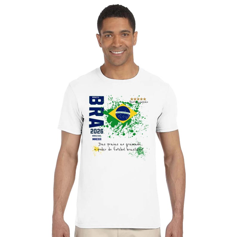 World Cup | Personalized Brasil T-Shirt | Graphic Tee | Casual Outfit Top | Gift | Unisex Football Apparel image 2