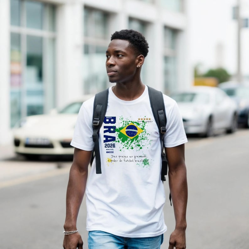 World Cup | Personalized Brasil T-Shirt | Graphic Tee | Casual Outfit Top | Gift | Unisex Football Apparel image 3