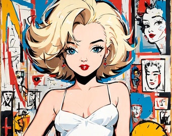 Marilyn Monroe AnIme Variations Collection I, set of 10 artworks, Download and Print Yourself