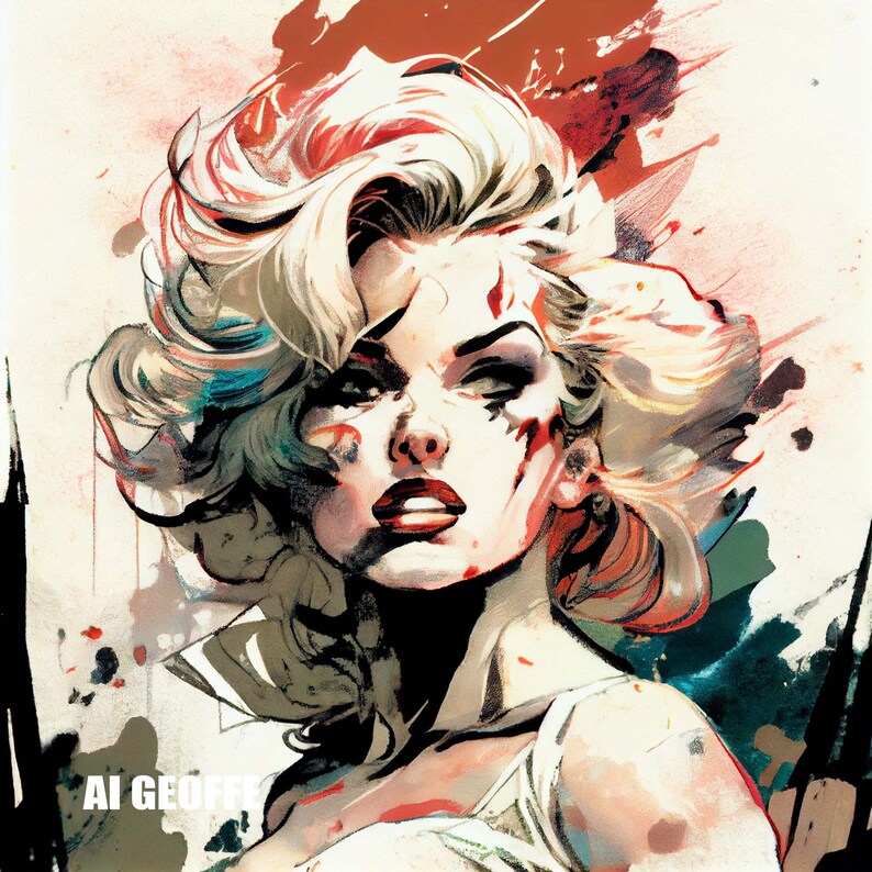 The Marilyn Monroe AI Art Variations SET 5 Midjourney Etsy