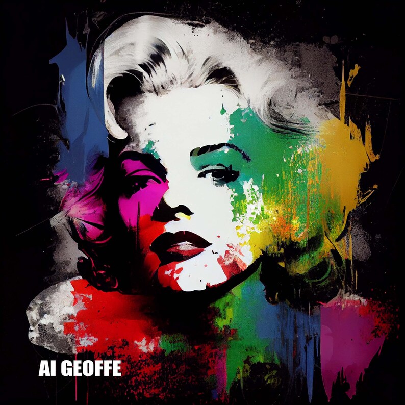 The Marilyn Monroe AI Art Variations SET 2, Midjourney, Instant Download, Printable, Set of 5 Etsy