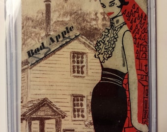 Bad Apple, ACEO Collage, Vintage