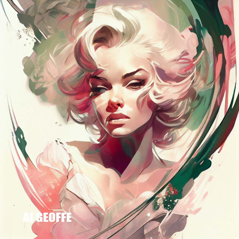 The Marilyn Monroe AI Art Variations SET 5 Midjourney Etsy