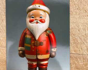 Santa Tin Toy - ACEO Artist Trading Card - High Quality Print, Signed on Reverse