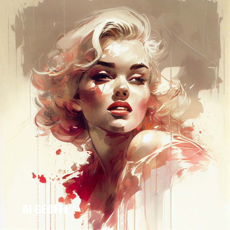 The Marilyn Monroe AI Art Variations SET 5 Midjourney Etsy