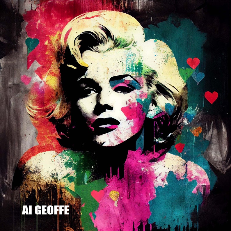 The Marilyn Monroe AI Art Variations SET 2, Midjourney, Instant Download, Printable, Set of 5 Etsy