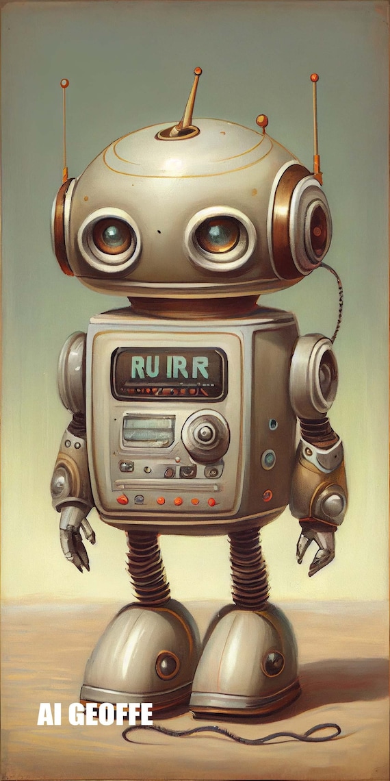 kedel Utænkelig snak Retro Robots SET 4 Pop Surrealism Retro Futurism AI - Etsy