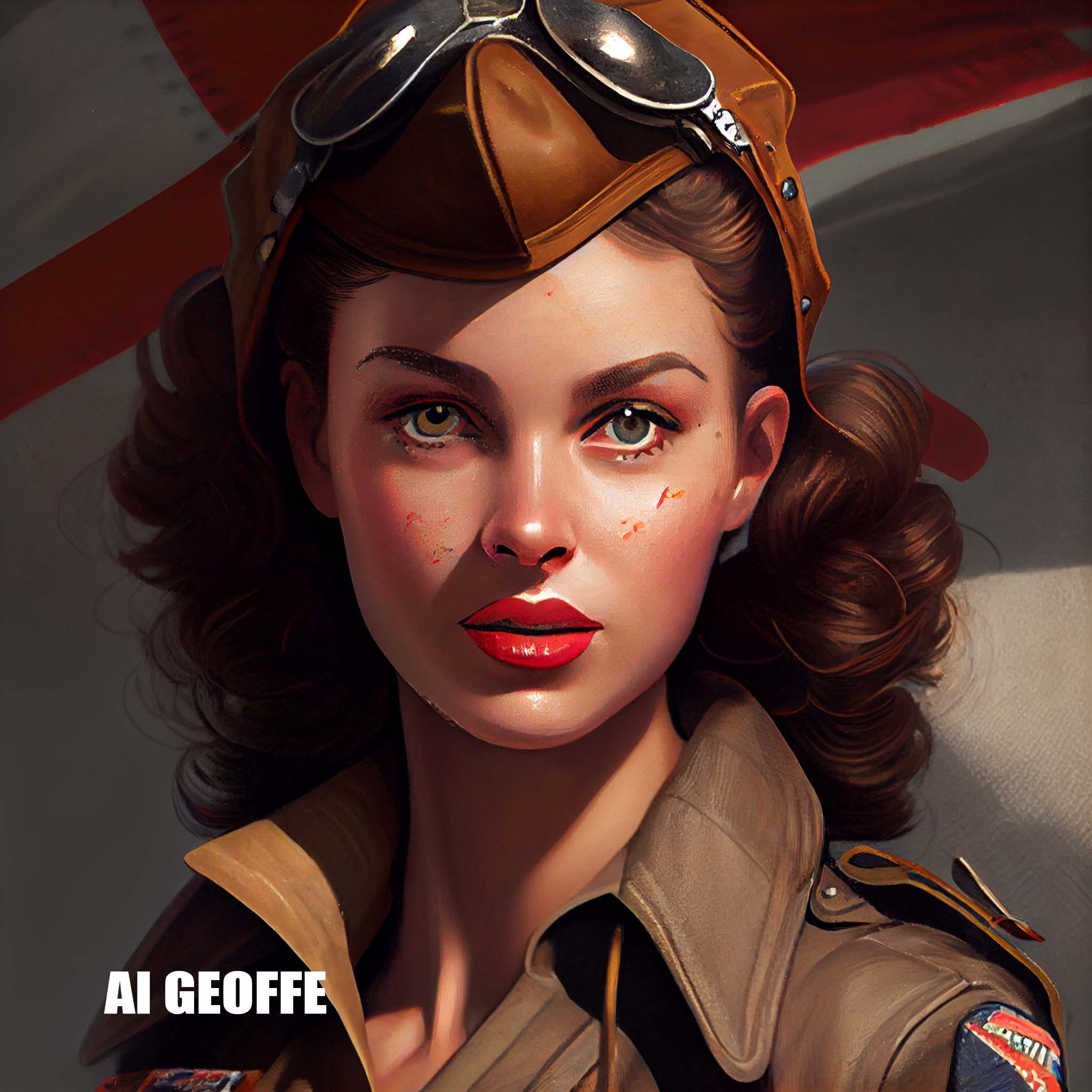 Set of 5, World War II Pin-up Girls, Midjourney, Instant Download ...