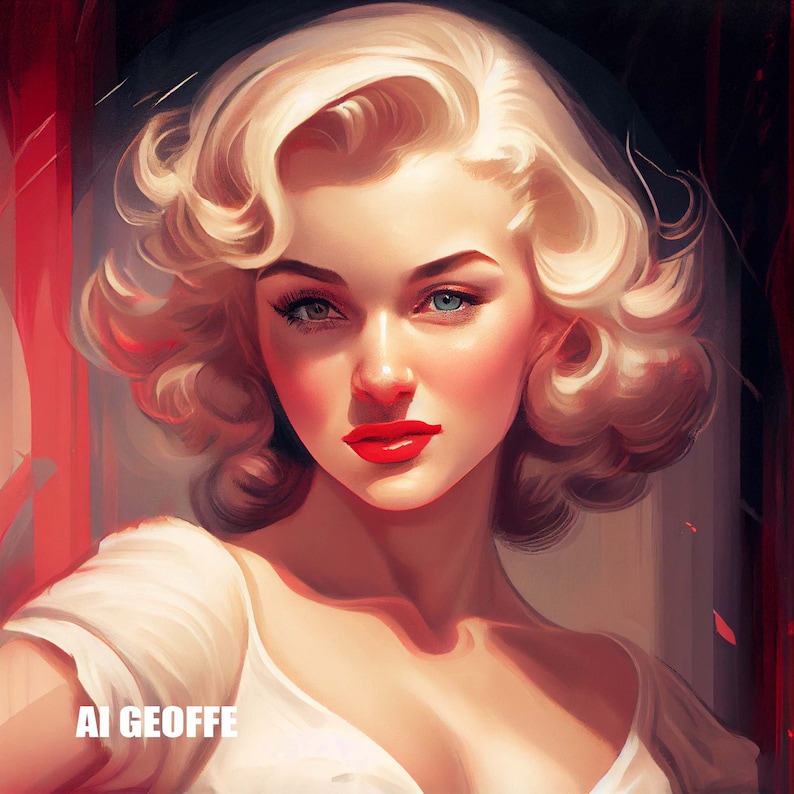 The Marilyn Monroe AI Art Variations SET 4 Midjourney Etsy