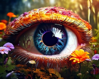 Eye See You, Surreal World, Set of 10 AI Images, Instant Download and Print Yourself