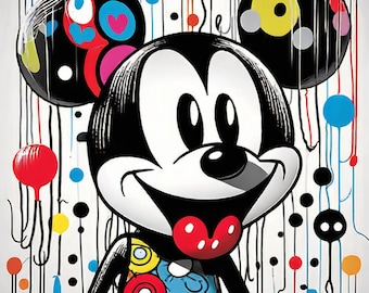 Mickey Mouse Graffiti, Set of 10 AI artworks, Print Yourself, Instant Download