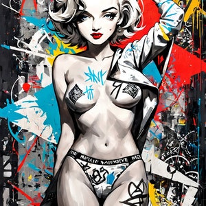 Marilyn Monroe AnIme Variations Collection I, set of 10 artworks, Download and Print Yourself image 10