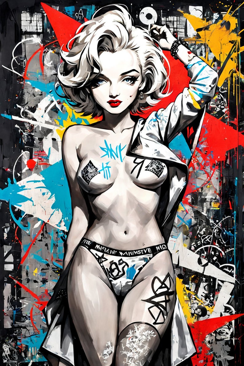 Marilyn Monroe AnIme Variations Collection I, set of 10 artworks, Download and Print Yourself image 10