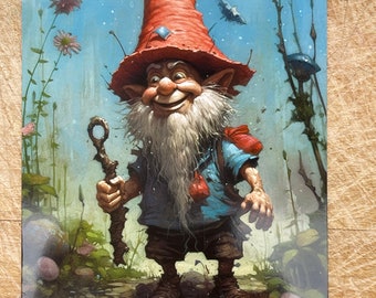 Edgar Gnome - ACEO Artist Trading Card - High Quality Print, Signed on Reverse