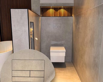 WC-greepset tegelplaat Model4