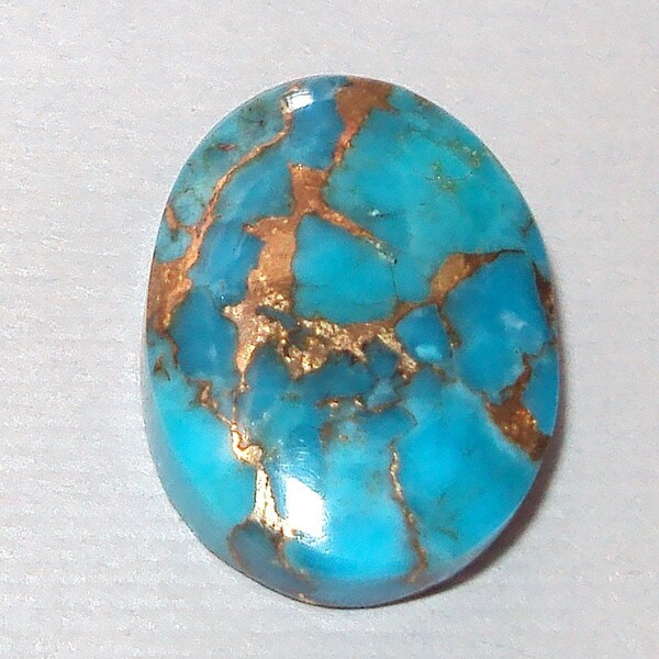 Turquoise and Bronze Hand Cut Cabochon