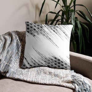 Modern Pillow, Trendy Black and White Pattern, 3 Sizes
