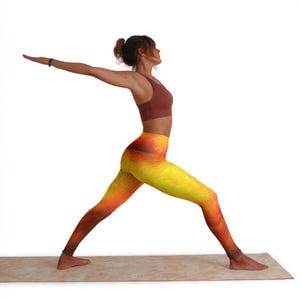 Yellow High Waisted Yoga Leggings, Bright Leggings, Womens Activewear, Fitness Pants, Workout Clothes, Mustard Leggings