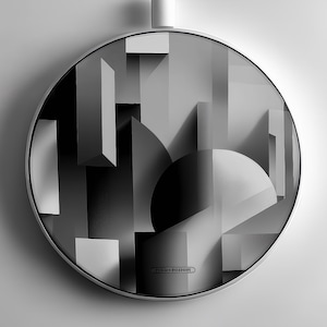 Modern Abstract Wireless Charger - Minimalist Design Phone Charging Pad, Geometric Design, Unique Tech Gift, Home Decor