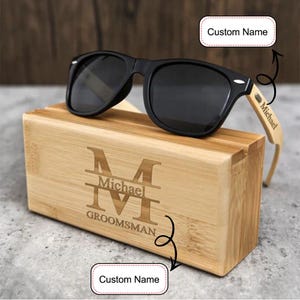 Personalized Engraved Wooden Sunglasses, Modern Design, Cool Gift