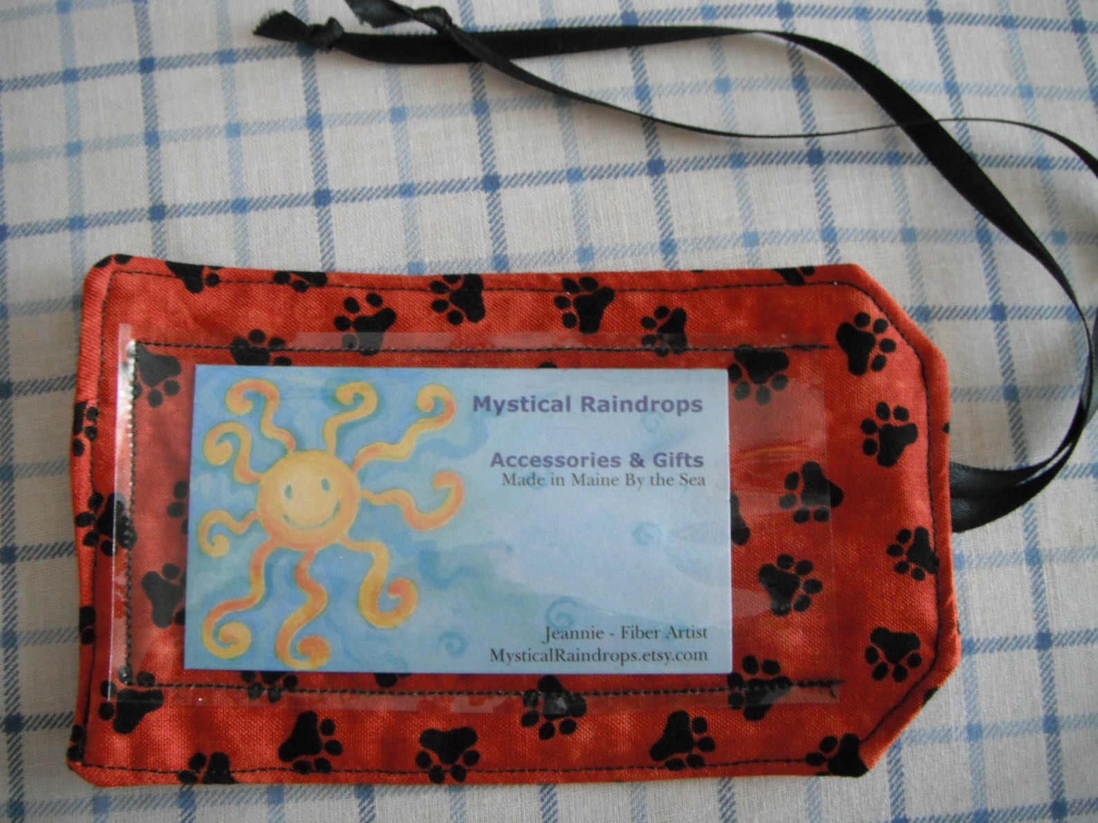 Pet Carrier Tag Luggage Tag ID Tag Traveling With Pets paws Print . Pet Gifts . Gifts for Cats