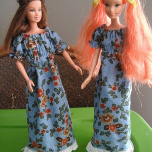 Fashion 11.5&quot; Doll Long Dress / Doll Clothes / Fashion Doll Dress / 11.5&quot; doll Bohemian Dress / fashion doll Hippie Dress / Long Doll Dress