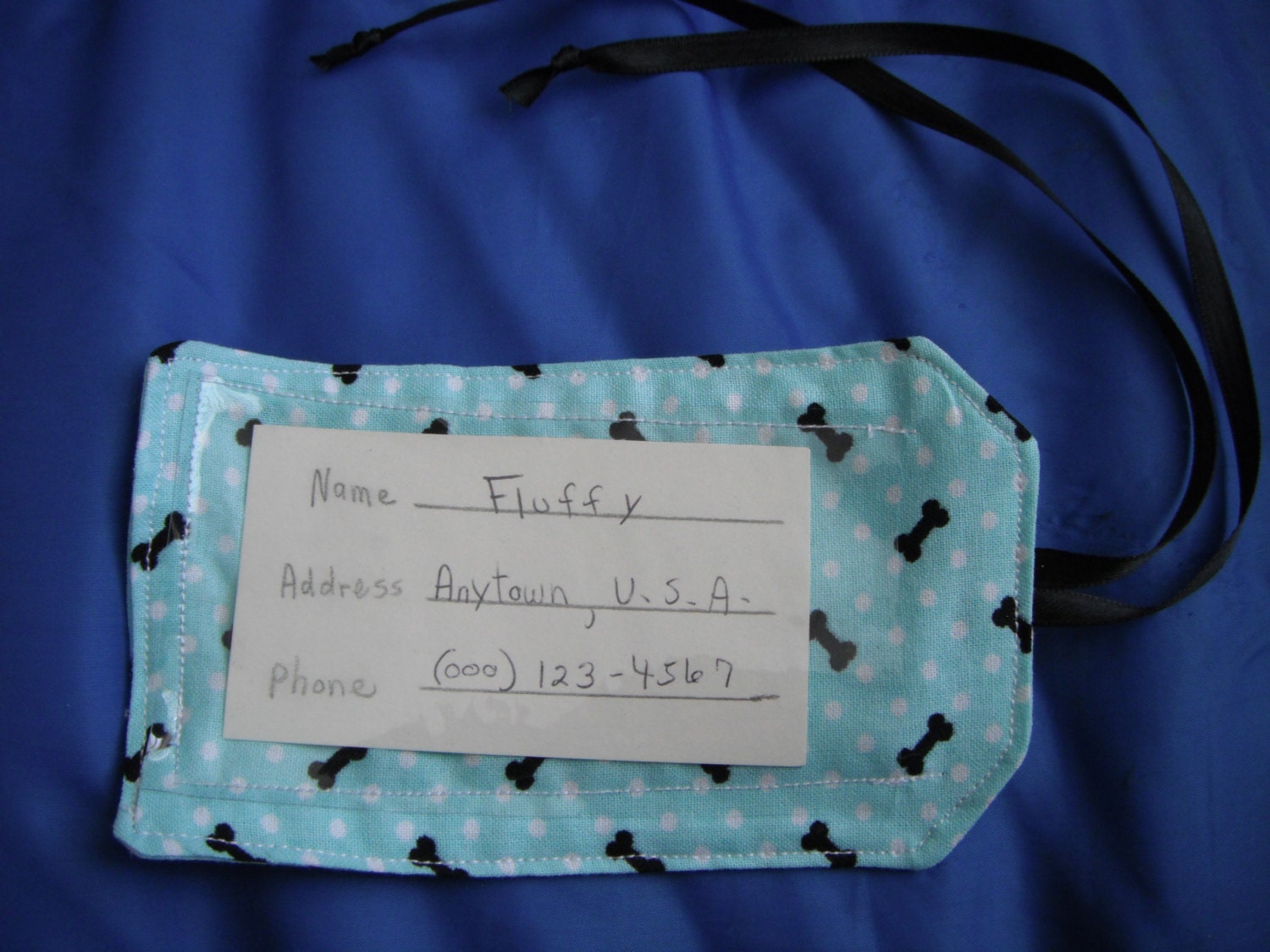 Bones Print Tag Pet Carrier Tag Luggage Tag ID Tag Traveling With Pets