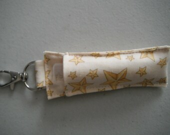 Lip Balm Holder / Lip Balm Pouch / Lip balm Keyring / Mothers Day Gifts / Gifts for Teen Girls/ Easter gifts / Gold Stars / Lip Balm