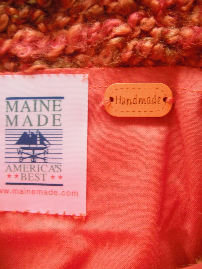 Handknit Bag / Crossover Bag / Accessories / Shoulder Bag / Purse / Orange / Handbag / Knitted image 5