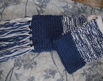 Warm Thick Scarf / Blueberries or Chocolate Chip Scarf / Winter Fashion / Unisex Accessories / hand knitted scarf / yarn scarf