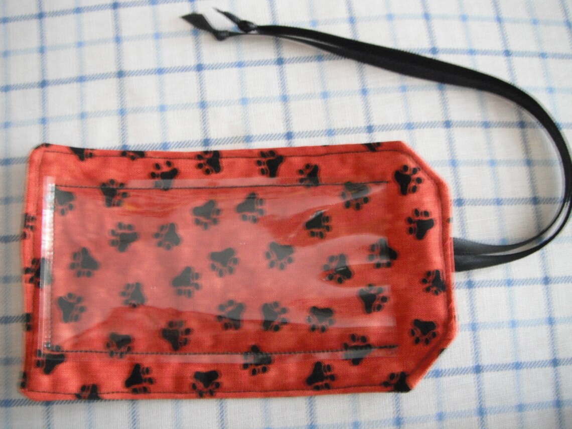 Pet Carrier Tag Luggage Tag ID Tag Traveling With Pets paws Print . Pet