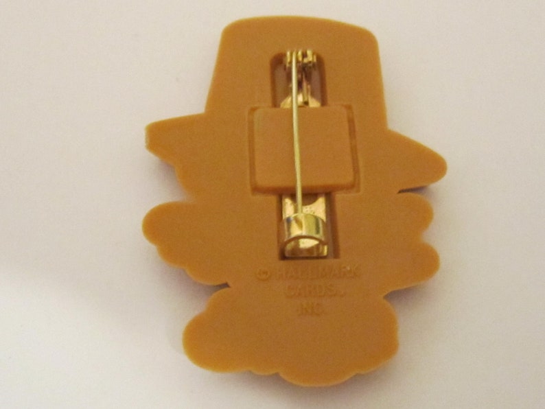 Vintage Hallmark Plastic Turkey Pin Dressed Like a Pilgrim