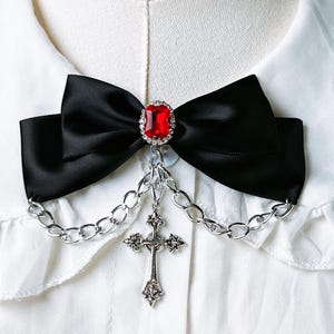 Whispering Piffi&#39;s | Handmade Lolita Pin Bow Tie | Gothic Lolita | Egl Fashion | Coquette Aesthetics