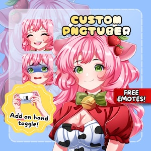 Custom Anime PNGTuber Model: Streaming Avatar Commission, Pngtuber Character Design for Stream, Vtuber Model, Twitch Avatar male & female