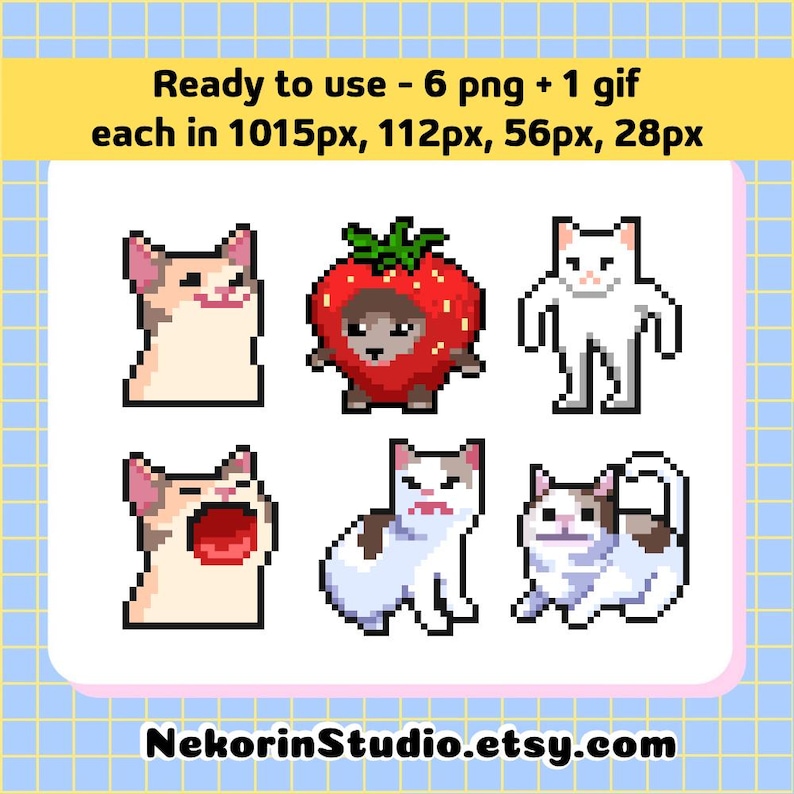 Meme Cat Emotes: Animated Twitch Emotes Pack (digital Download) - Etsy