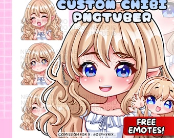 Custom Chibi PNGTuber Avatar – PNG Model for streamer (Digital Download)