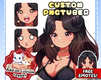 Custom Anime PNGtuber Avatar Commission: Vtube Model for Streamers (Free Emotes)