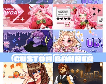 CUSTOM Twitch Banner,  Anime Banner, Banner Design, Twitter Banner, Youtube Banner, Discord Banner, Kick Banner, Streamer Branding Logo