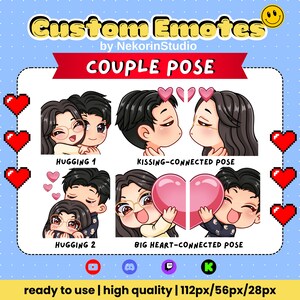 couple emote, couple emotes, twitch, valentine, 5 dollar, free emote, custom emotes，custom twitch emotes，custom emotes twitch，custom emote，twitch custom emotes，custom chibi emotes，emote，twitch emotes，Meme Emotes，Twitch Animated，Discord Emotes，Stream Emotes，Meme，vtuber emotes, chibi character, twitch，emotes twitch, twitch emotes custom，ych emotes, discord emotes, cute emotes, anime emotes，Twitch Emoji, emojis, boy emotes，guy emotes，male emotes，pink girl emotes, emotes base, nekorinstudio